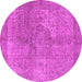 Round Oriental Pink Industrial Rug, urb1931pnk