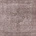 Square Mid-Century Modern Khaki Rose Pink Oriental Rug, urb1931