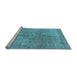 Sideview of Machine Washable Oriental Light Blue Industrial Rug, wshurb1931lblu