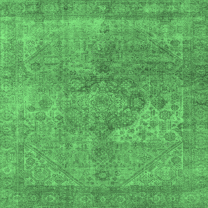 Square Oriental Emerald Green Industrial Rug, urb1931emgrn