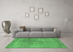 Machine Washable Oriental Emerald Green Industrial Area Rugs in a Living Room,, wshurb1931emgrn
