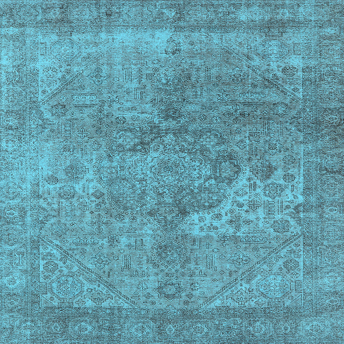 Square Oriental Light Blue Industrial Rug, urb1931lblu