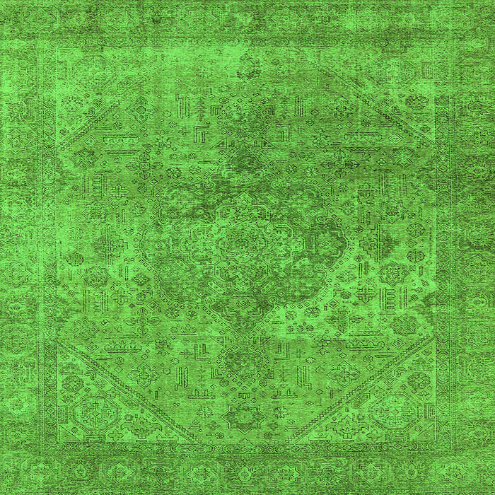 Square Oriental Green Industrial Rug, urb1931grn