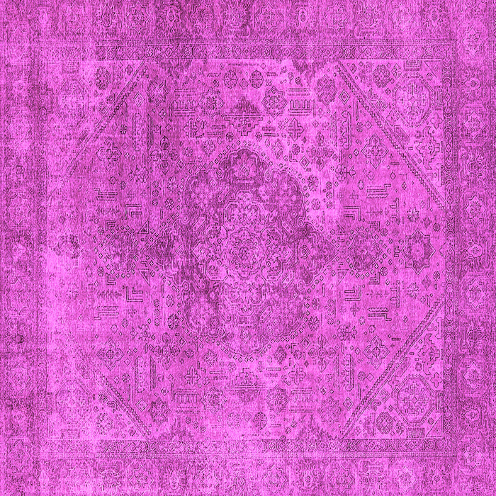 Square Machine Washable Oriental Pink Industrial Rug, wshurb1931pnk