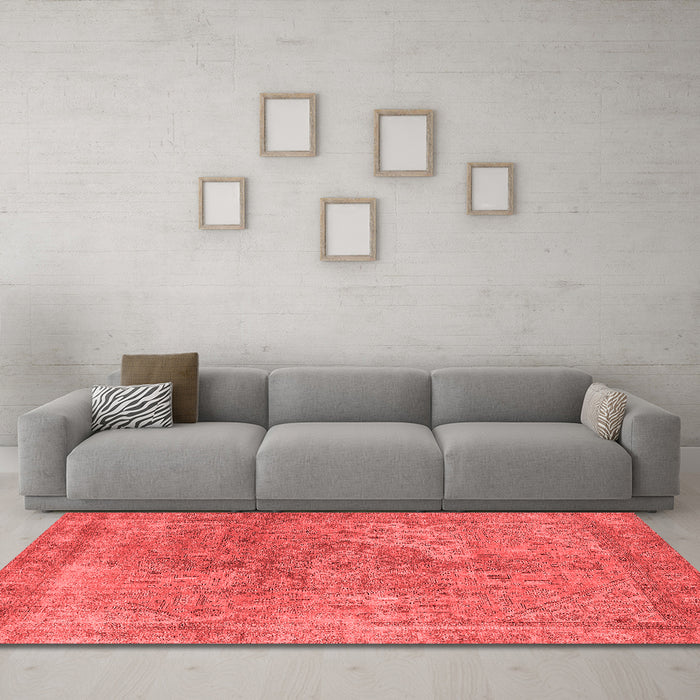 Industrial Red Washable Rugs
