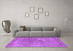 Machine Washable Oriental Purple Industrial Area Rugs in a Living Room, wshurb1931pur