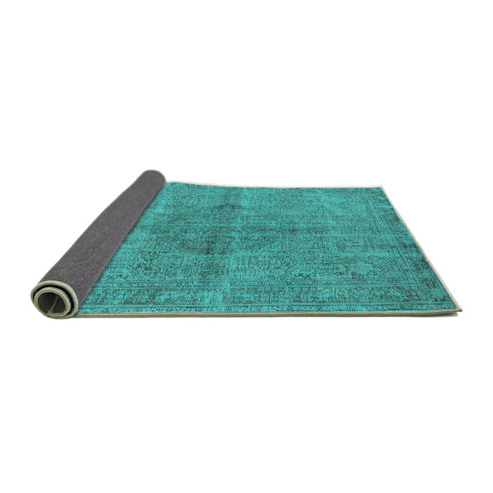 Sideview of Oriental Turquoise Industrial Rug, urb1932turq
