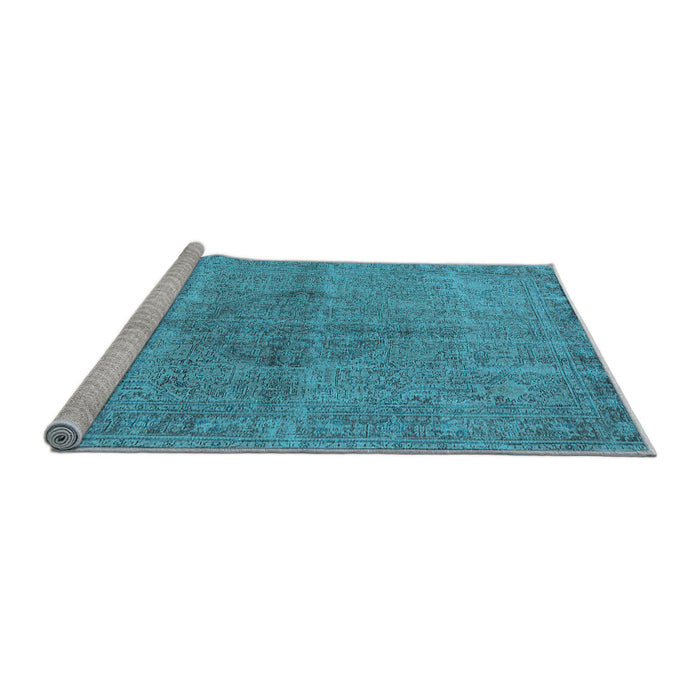 Sideview of Machine Washable Oriental Light Blue Industrial Rug, wshurb1932lblu