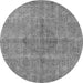 Round Oriental Gray Industrial Rug, urb1932gry