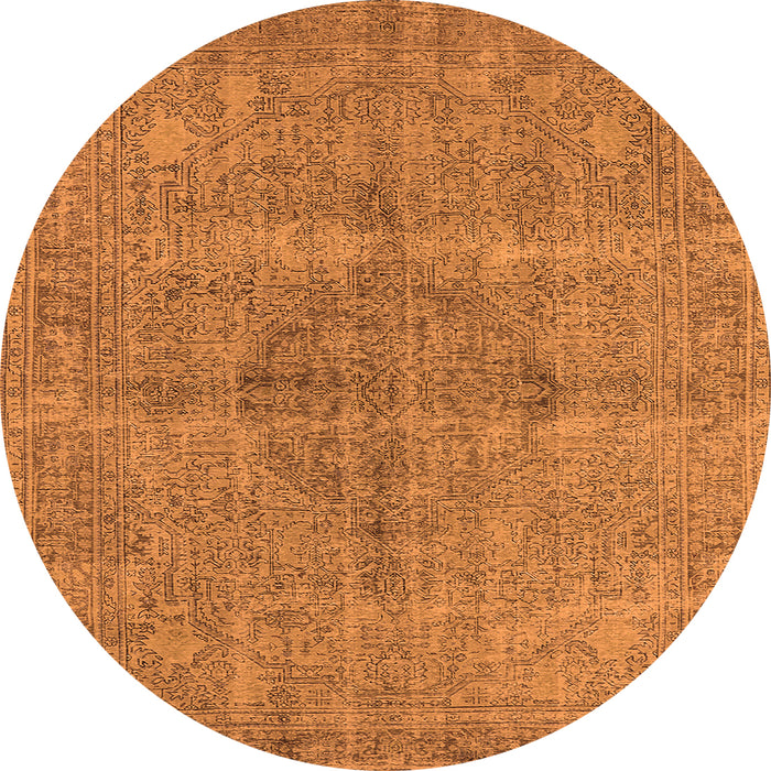 Round Oriental Orange Industrial Rug, urb1932org