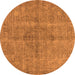 Round Oriental Orange Industrial Rug, urb1932org