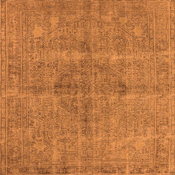 Square Oriental Orange Industrial Rug, urb1932org