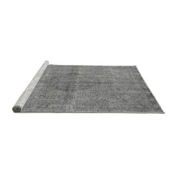 Sideview of Machine Washable Oriental Gray Industrial Rug, wshurb1932gry