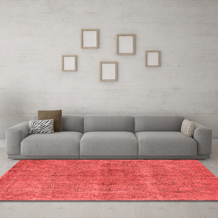 Industrial Red Washable Rugs