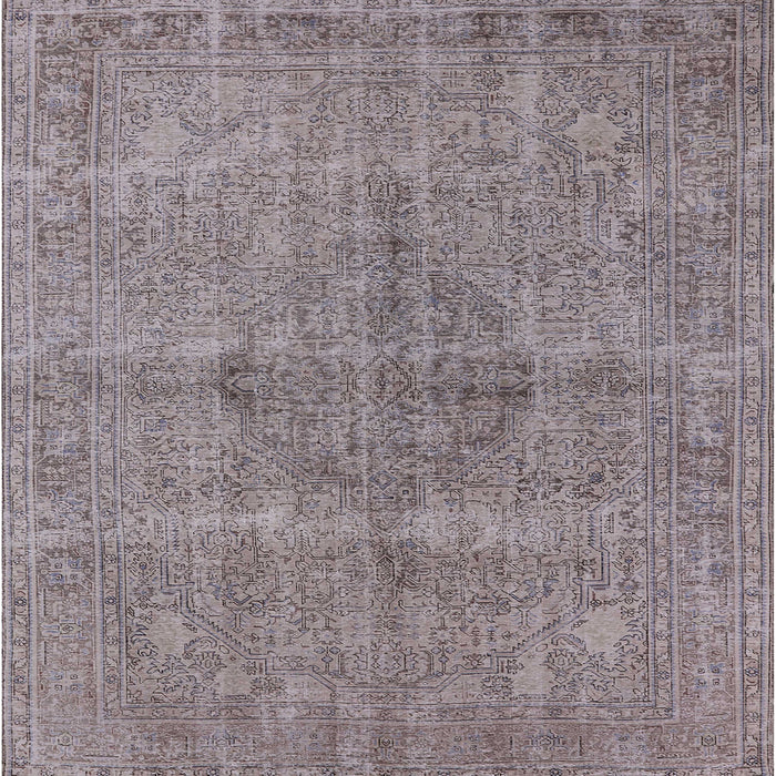 Square Mid-Century Modern Mauve Taupe Purple Oriental Rug, urb1932