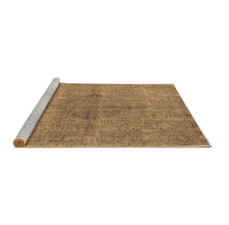 Sideview of Machine Washable Oriental Brown Industrial Rug, wshurb1932brn