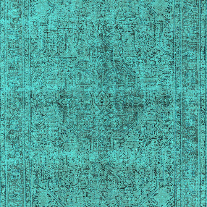 Machine Washable Oriental Turquoise Industrial Area Rugs, wshurb1932turq