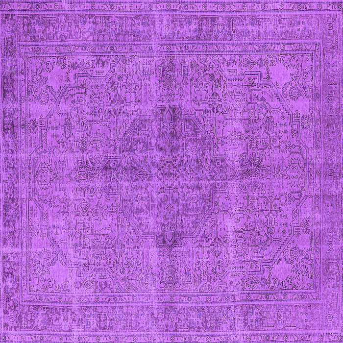 Square Machine Washable Oriental Purple Industrial Area Rugs, wshurb1932pur