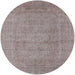 Round Machine Washable Industrial Modern Rose Dust Purple Rug, wshurb1933