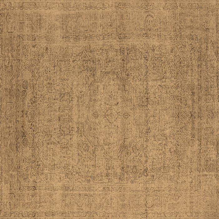 Square Oriental Brown Industrial Rug, urb1933brn
