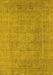 Machine Washable Oriental Yellow Industrial Rug, wshurb1933yw