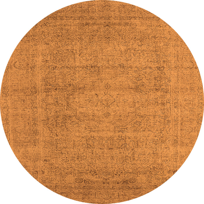Round Oriental Orange Industrial Rug, urb1933org