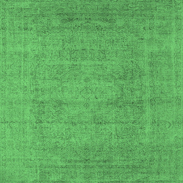 Square Oriental Emerald Green Industrial Rug, urb1933emgrn