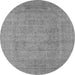 Round Oriental Gray Industrial Rug, urb1933gry