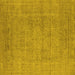 Square Machine Washable Oriental Yellow Industrial Rug, wshurb1933yw