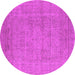 Round Oriental Pink Industrial Rug, urb1933pnk