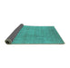 Sideview of Oriental Turquoise Industrial Rug, urb1933turq