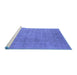 Sideview of Machine Washable Oriental Blue Industrial Rug, wshurb1933blu