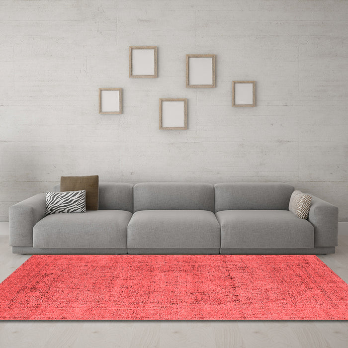Industrial Red Washable Rugs