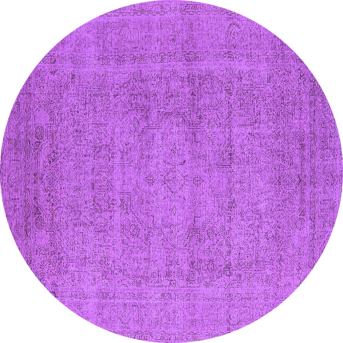 Round Oriental Purple Industrial Rug, urb1933pur