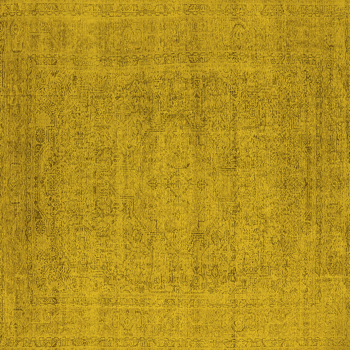 Square Oriental Yellow Industrial Rug, urb1933yw