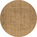 Round Oriental Brown Industrial Rug, urb1933brn