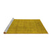 Sideview of Machine Washable Oriental Yellow Industrial Rug, wshurb1933yw