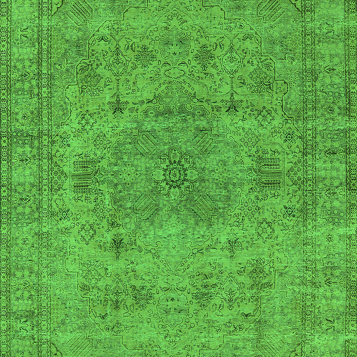 Machine Washable Oriental Green Industrial Area Rugs, wshurb1934grn