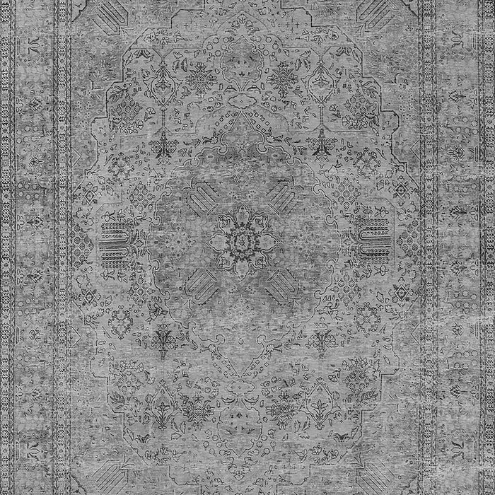 Machine Washable Oriental Gray Industrial Rug, wshurb1934gry