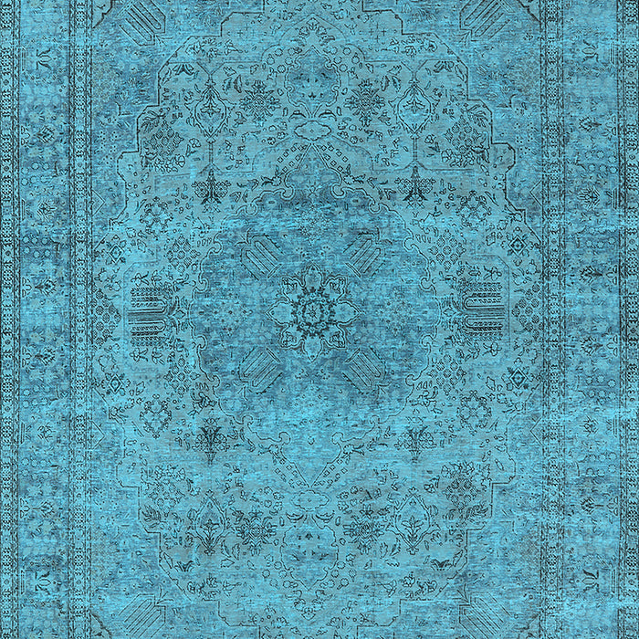 Machine Washable Oriental Light Blue Industrial Rug, wshurb1934lblu