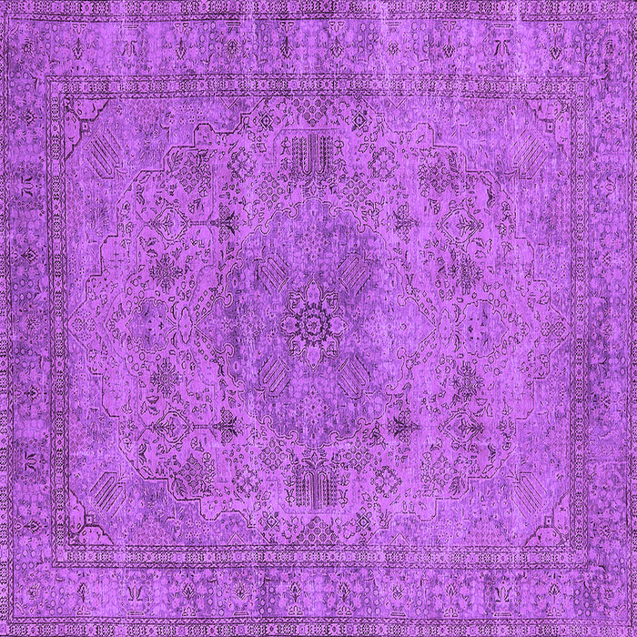 Square Machine Washable Oriental Purple Industrial Area Rugs, wshurb1934pur