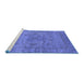 Sideview of Machine Washable Oriental Blue Industrial Rug, wshurb1934blu