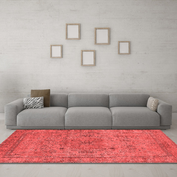 Industrial Red Washable Rugs