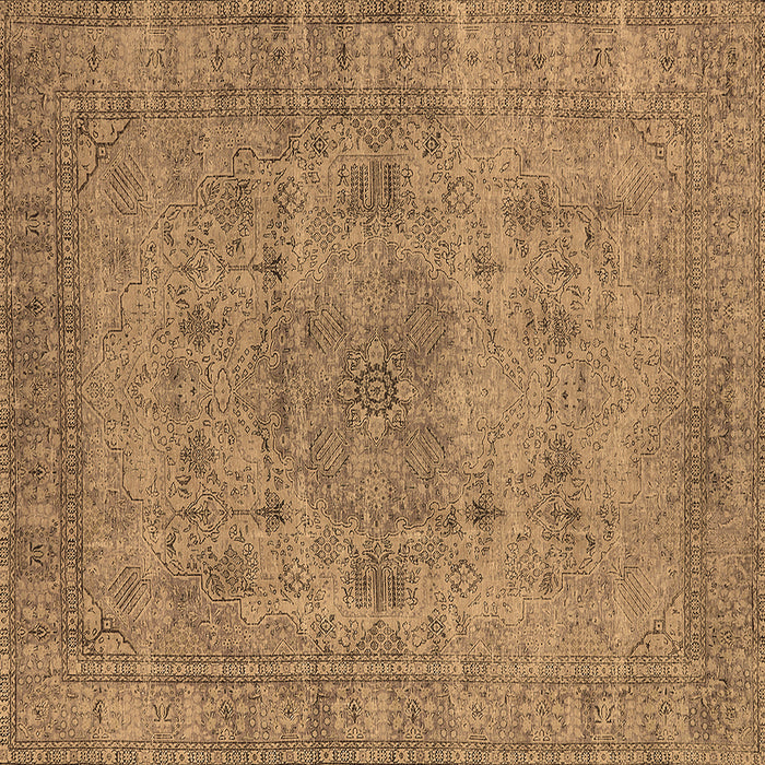 Square Machine Washable Oriental Brown Industrial Rug, wshurb1934brn