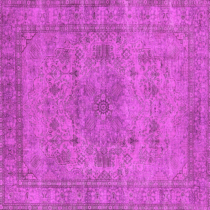 Square Machine Washable Oriental Pink Industrial Rug, wshurb1934pnk