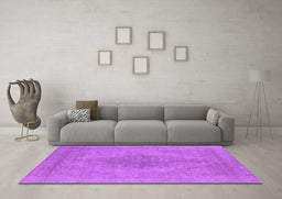 Machine Washable Oriental Purple Industrial Area Rugs in a Living Room, wshurb1935pur