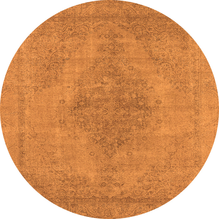 Round Oriental Orange Industrial Rug, urb1935org