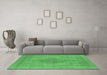 Machine Washable Oriental Emerald Green Industrial Area Rugs in a Living Room,, wshurb1935emgrn