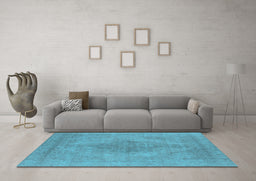 Machine Washable Oriental Light Blue Industrial Rug in a Living Room, wshurb1935lblu