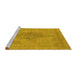 Sideview of Machine Washable Oriental Yellow Industrial Rug, wshurb1935yw